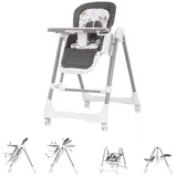 Chipolino Kinderhochstuhl 2 in 1 Milk Shake, verstellbar, Babyschaukel, Räder grau