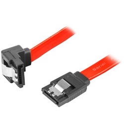 Lanberg SATA 3 abgewinkelt (6GB/S) 50cm Metallclips  - Rot