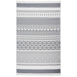 vidaXL Teppich Grau und Weiß 120x180 cm Baumwolle