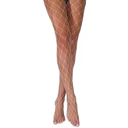 Netzstrumpfhose, grobmaschig, weiß