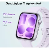Huawei Fit 5 BT 45 mm Aluminiumgehäuse Silber Fluorelastomerarmband Schwarz M/L inkl. FreeBuds SE 4