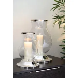 Fink Windlicht BIG Glas Metall Silber