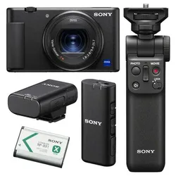 Sony Vlog-Kamera ZV-1a + Bluetooth Mikrofon + Bluetooth Griff + Akku