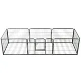 vidaXL Hunde-Laufgitter 8 Paneele Stahl 60 x 80 cm Schwarz