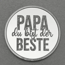 Silbermedaille 1oz Papa du bist der Beste Gravurmedaille