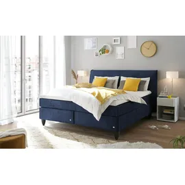 Ruf Boxspringbett Aurelia ¦ blau ¦ Maße (cm): B: 210 H: 114