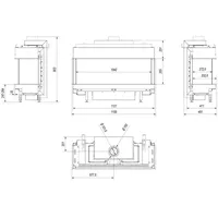 Kratki Gaskamin Kratki LEO 100 dreiseitig Erdgas ∅ 100/150