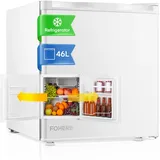 FOHERE Mini Kühlschrank 46L mit Eisfach | Getränkekühlschrank | Temperaturregelung, Energiesparend, Leise | Kühlschrank Klein Ideal für Küche, Büro, Schlafzimmer | Wechselbarer Türanschlag | Weiß