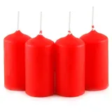 IDENA 408679 Adventskerzen 4er-Set 8 cm Wachs 10.5 x 13.6 x 2.7 cm, rot