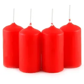 IDENA 408679 Adventskerzen 4er-Set 8 cm Wachs 10.5 x 13.6 x 2.7 cm, rot