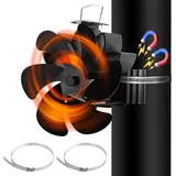 TolleTour Kaminofen Ventilator 6 Flügel Kaminventilator Ofenventilator Stromloser Lüfter Stove Fan Gebläse ohne Strom für Kamin Holzöfen Öfen...