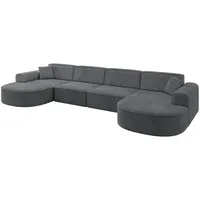 altdecor Wohnlandschaft Dunkelgrau, Textil, 6-Sitzer, U-Form 388x79x171 cm, Wohnzimmer, Sofas - Couches, Wohnlandschaften, Wohnlandschaften in U-Form