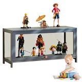 Dtyubfg 1~5 Schichten vitrinenschrank Bambus-Aufbewahrungsschrank, Vitrine mit AcryltüR, Curio-SchräNke, Flip-Schranktür-Design, ist staubdicht und leicht zu reinigen Sich für Schlafzimme Eckvitrine