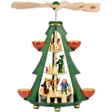 Richard Glässer Teelichtpyramide Waldleute,  Seiffen, Erzgebirge #15833