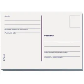 Herlitz 10666162 Postkarte A6, 20 Stück im Heft geblockt