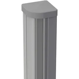 GROJA Zaunpfosten 7 x 7 x 240 cm Silbergrau/Aluminium