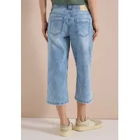 Cecil High Waist Wide Leg Jeans mit Streifen - Blau|Weiß