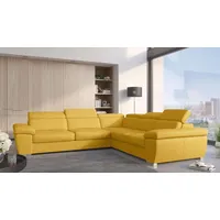 99rooms Ecksofa Leila, L-Form, Eckcouch, Ottomane links oder rechts bestellbar, mit Bettfunktion, Bettkasten gelb