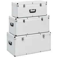 VidaXL Werkzeugbox 3 Stk. silber Aluminium