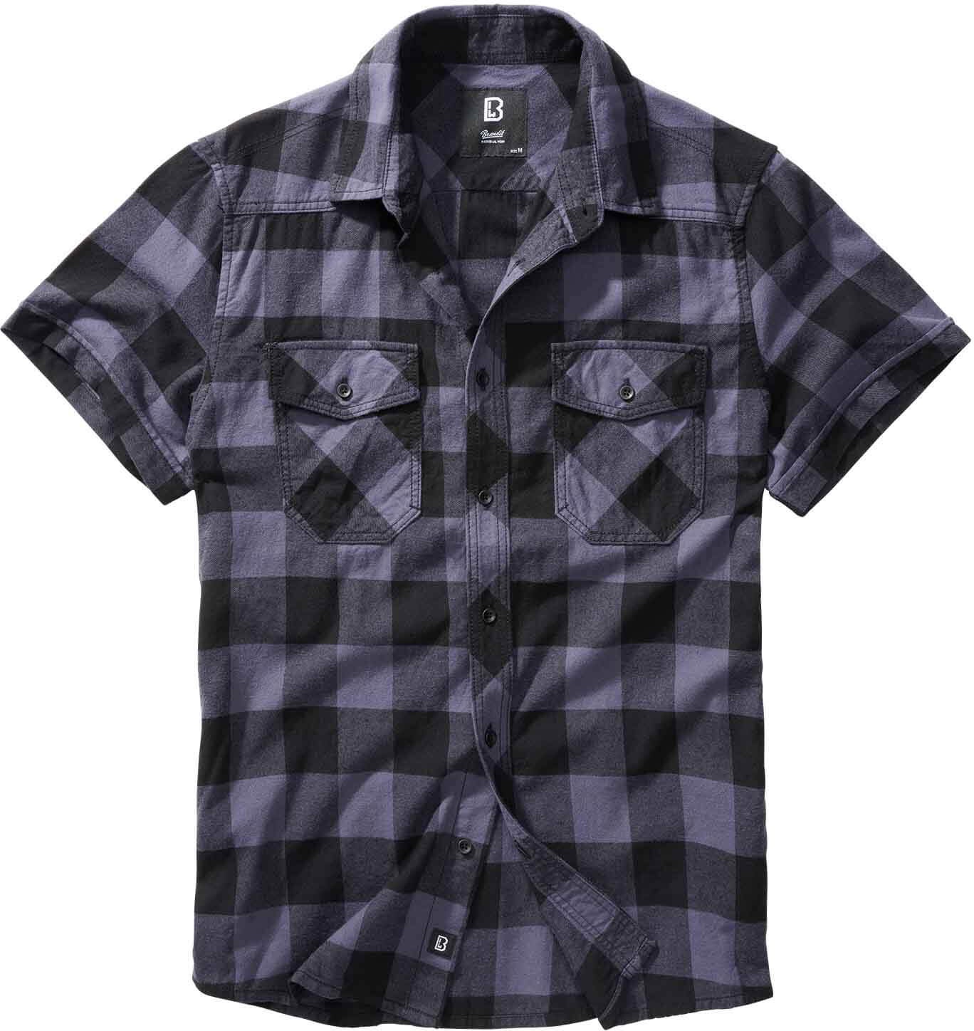 Brandit Checkshirt kurzarm schwarz/grau, Größe L