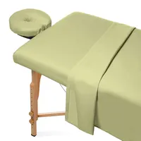 Surwin 3 Teilig Massagetisch Bezug Set, Bezug für Massageliege mit Loch Beauty SPA Gesichts Bettbezug Weiches Atmungsaktiv für Schönheits und Gesichtssalon (80x185cm,Grasgrün)