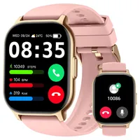 Vtkp Smartwatch für Herren und Damen, 2,1 Zoll HD Smartwatch mit Anruf, Bluetooth, Sport, Schrittzähler, Schlafmonitor, Herzfrequenzmesser, wasserdicht, IP68, für Android/iOS (Rosa)