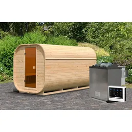 Karibu Saunafass inkl. 9 kW Bioofen + ext. Steuerung