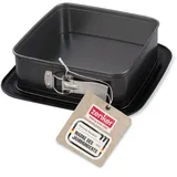 Zenker Bake, Click & Go Quadratische Springform – 24 x 24 x 8 cm – Backform mit separat erhältlichem Deckel für den direkten Transport – Kuchenform zum Backen & Transportieren