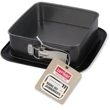 Zenker Bake, Click & Go Quadratische Springform – 24 x 24 x 8 cm – Backform mit separat erhältlichem Deckel für den direkten Transport – Kuchenform zum Backen & Transportieren