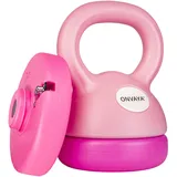 ONVAYA® Kettlebell Set | Rosa-Pink | Verstellbare Kettlebell mit variablen Gewichtsscheiben: 2-5,5 kg | Platzsparendes Kugelhantel Set