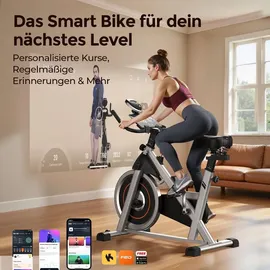 YoSuDa Heimtrainer mit magnetwiderstand - Leises Fitnessbike mit Tablet-Halter, - Silber