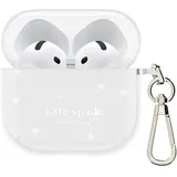 kate spade new york AirPods 4 Schutzhülle mit Schlüsselring - that Sparkle Silver, Kompatibel mit AirPods 4th Generation