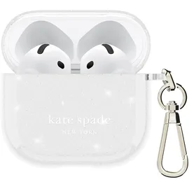 kate spade new york AirPods 4 Schutzhülle mit Schlüsselring - that Sparkle Silver, Kompatibel mit AirPods 4th Generation