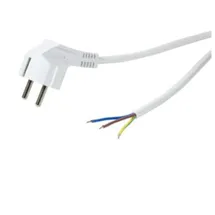 Logilink Netzkabel Schutzkontakt Stecker 90° zu offenem Kabelende weiß