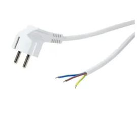 Logilink Netzkabel Schutzkontakt Stecker 90° zu offenem Kabelende weiß