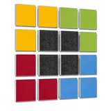 platino24 Akustikplatte 16 Elemente 3D-Set Colore Quadrat 27,5 x 27,5 cm Multicolore blau