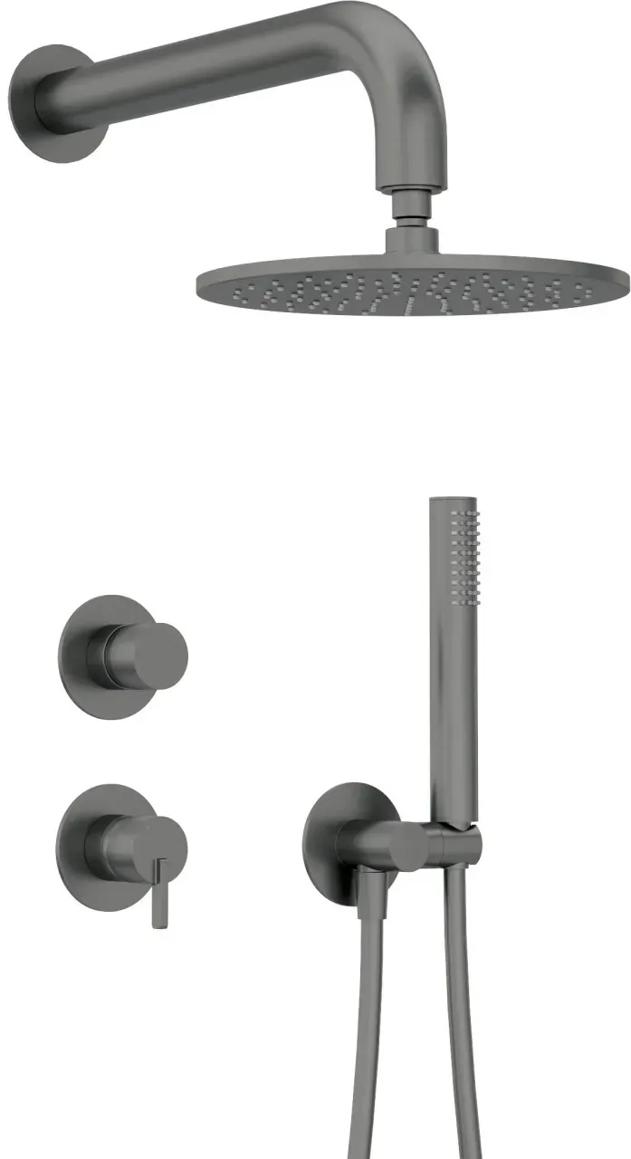 Neuesbad Serie 600 Unterputz Dusch-Set mit verstellbarer Kopfbrause Neuesbad Oberfläche: Titanium NB1NQS_D9YK1