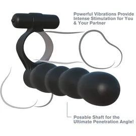 FANTASY C-RINGZ Vibro-Penisring „Posable Partner Double Penetrator“ mit Dildo, schwarz