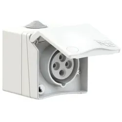 PCE 864-6v CEE-Wandsteckdose (AP) Design 16A 4p 6h IP44 (weiß) 8646v