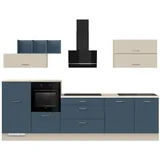 Impuls Küchen Küchenzeile Alby Blue 320 cm blau