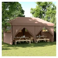VidaXL Partyzelt Faltbar Pop-Up mit 4 Seitenteilen Braun