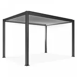 Oviala Pergola, Grau, Metall, Rechteckig, 275.4x250x397.5 cm, Sonnen- & Sichtschutz, Pavillons & Pergolas