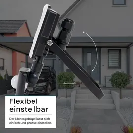LUXULA LED Außenstrahler Aluminium 20 W 4000 K 2000 lm inkl. Bewegungsmelder schwarz
