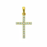 Kettenanhänger ADELIA ́S "Kreuzanhänger 333 Gold ( 8K ) mit Zirkonia", gold, Schmuckanhänger, Damen, mit Zirkonia, Gold, Kettenanhänger, Goldanhänger Kreuz