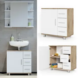Vicco Waschbeckenunterschrank Ilias 60 x 60,8 x 33 cm Weiß