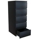 roe furniture Kommode Sideboard 5 Schubladen121x40cm Wohnzimmer Highboard Schwarz