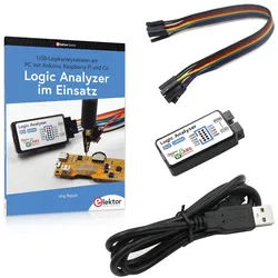 Bundle: Logic Analyzer im Einsatz (Buch) + USB Logic Analyzer (8 Kanäle, 24 MHz)