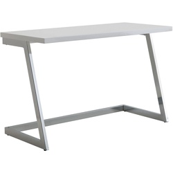Schreibtisch FineBuy Computertisch Hochglanz Weiß 120 cm Tisch Büro Metall