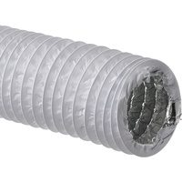 Ø 100mm / 1m Aluminium Weiß Lüftungsschlauch - PVC Flexschlauch - Abluftschlauch für Trockner, Klimaanlage, Abzugshaube