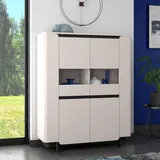 Forte Highboard Softclose ¦ beige ¦ Maße (cm): B: 130,3 H: 161,1 T: 44.8